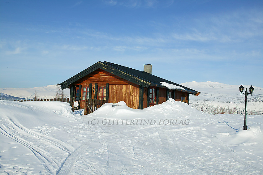 Hytte ved Raubergstulen nord i Jotunheimen.