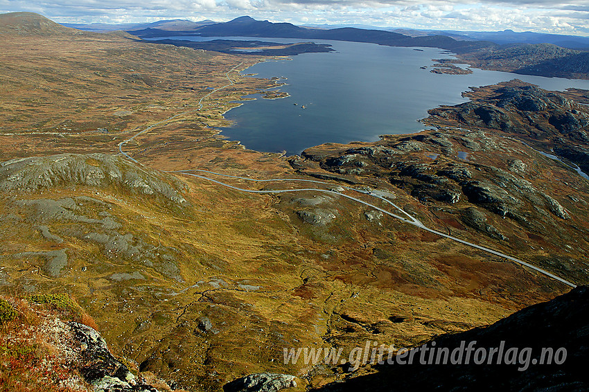 Utsikt fra fjellet like nord for Synshorn mot Vinstre.