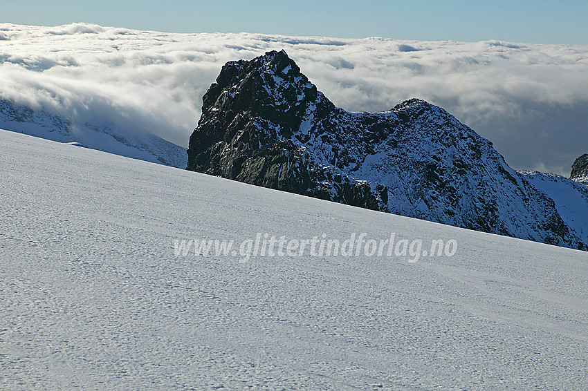 Utsikt fra Slettmarkhøe mot Slettmarkpiggen (2164 moh).