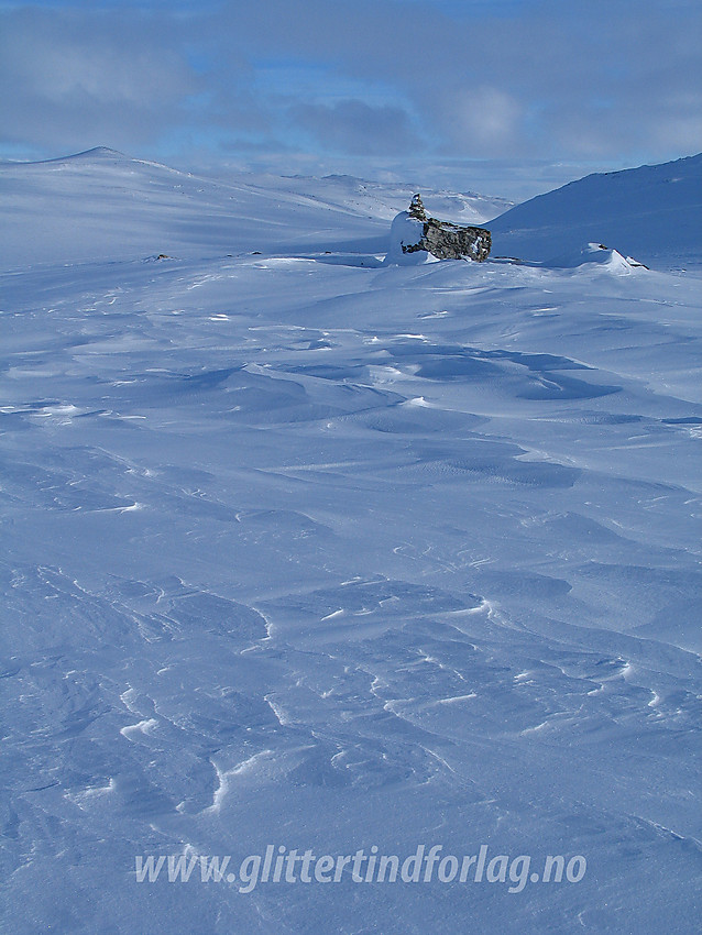 Under en skitur i Skarvheimen. I bakgrunnen ses Raudbergnuten (1819 moh).