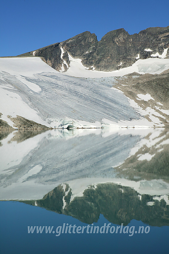 Herlig høstdag på Dovrefjell ved Istjønni som speiler Snøhettamassivet (Vesttoppen til venstre), og breen i Gryta.