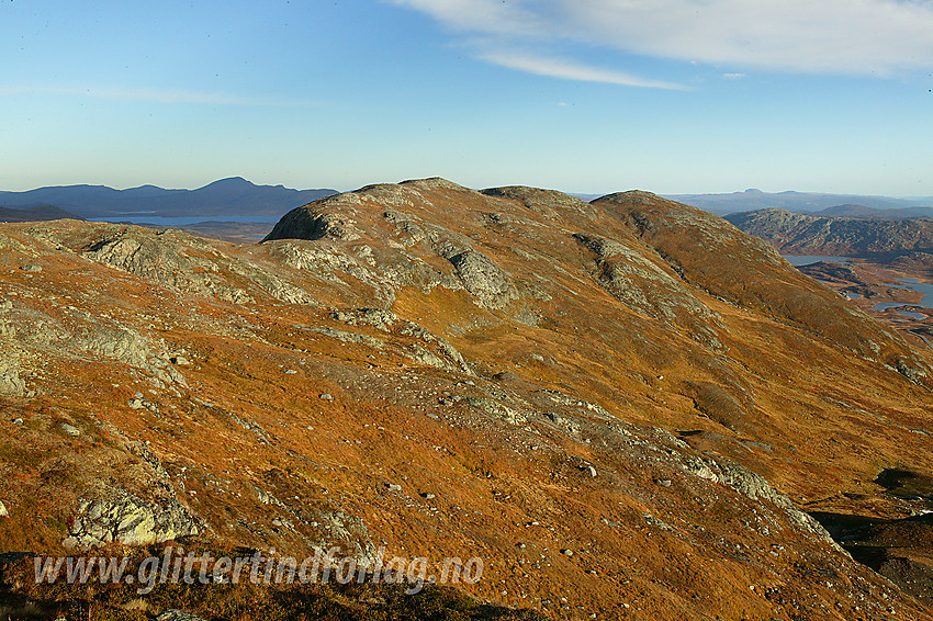 Fra Heimre Fagerdalshøe mot Synshorn (1475 moh). Skaget ses bak til venstre.