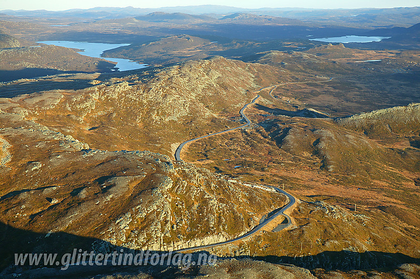 Fra Bitihorn mot Båtskardet og videre i retning Olevatnet og Gravfjellet + Kjølafjellet.