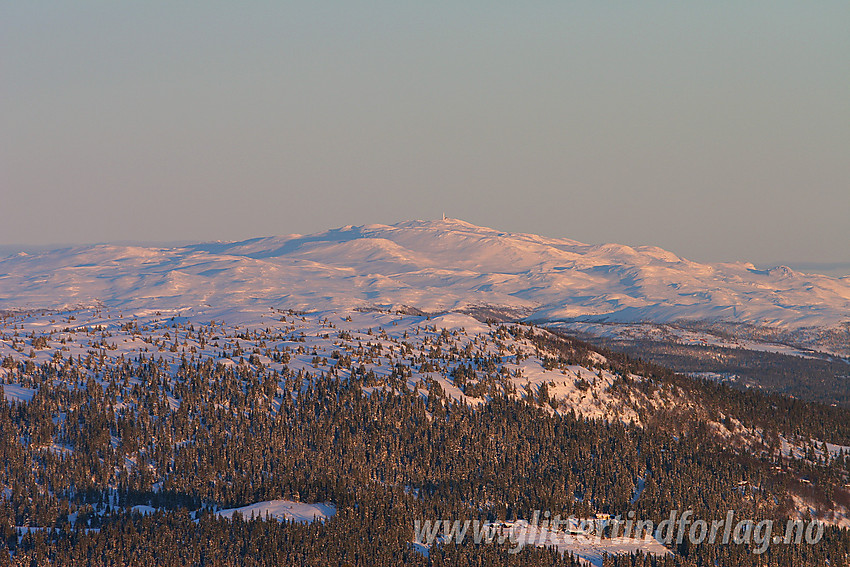 Med telelinse fra Skardåsen mot Spåtinden (1414 moh).