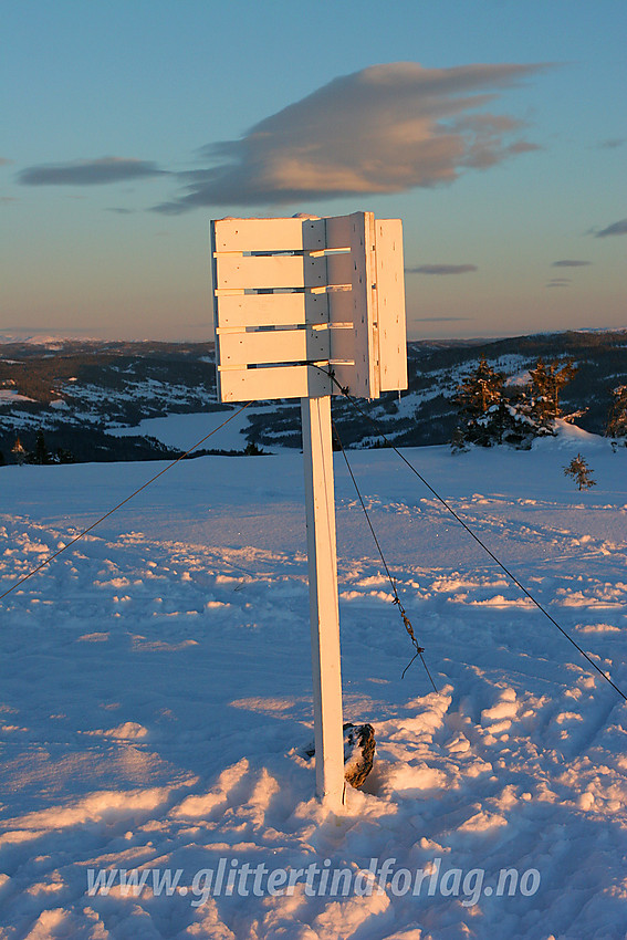 Markøren ved det trigonometriske punktet på Skardåsen.