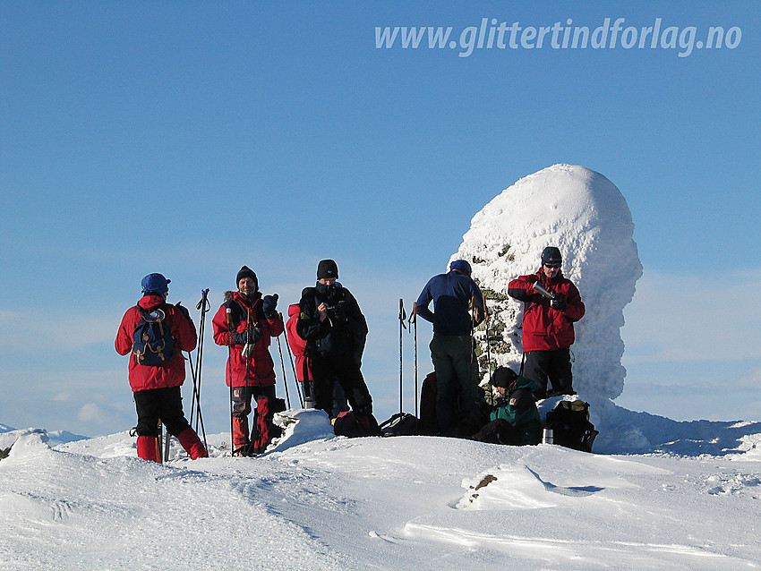 Valdres Tur og Fjellsportlag på toppen av Grindane (1724 moh).