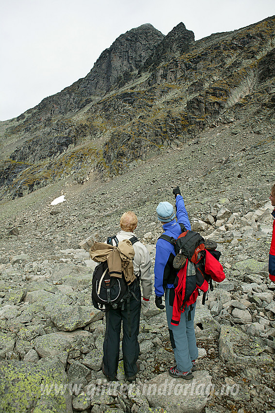 Øverst i Langedalen hvor mulige ruter mot Langedalstinden diskuteres.