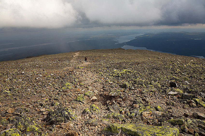 Siste stykket opp mot toppen på Skogshorn med Tisleifjorden i bakgrunnen.