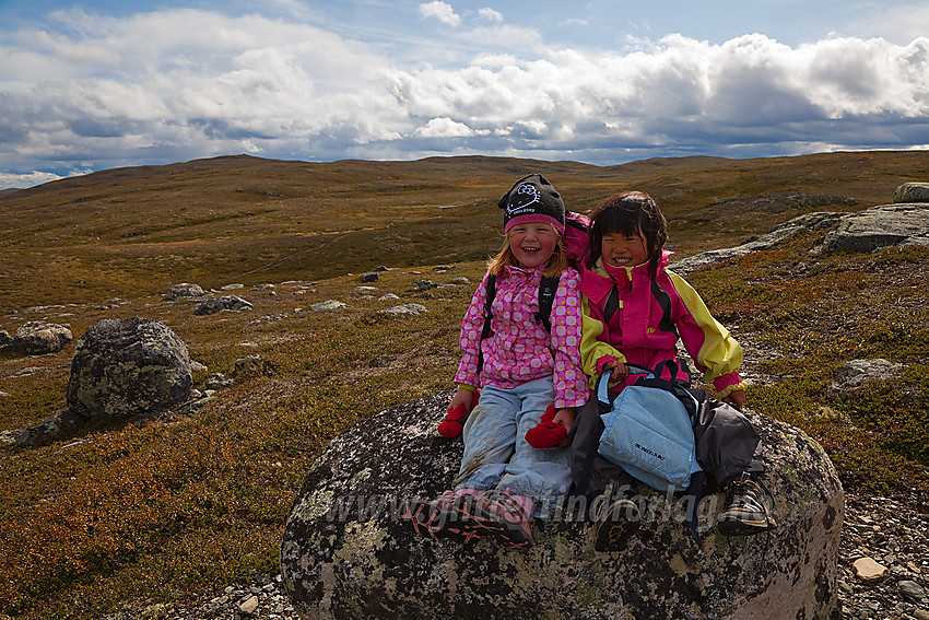 Pause under en tur på Nystølsfjellet på Golsfjellet.