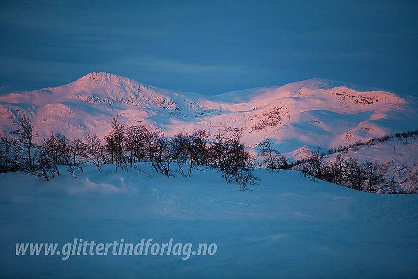 Fra løypenettet på Beitostølen mot Mugnetinden (1738 moh) en desembermorgen.