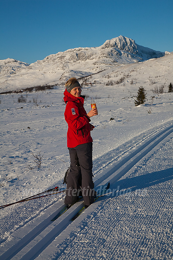 I rødløypa på Beitostølen med Bitihorn (1607 moh) i bakgrunnen.