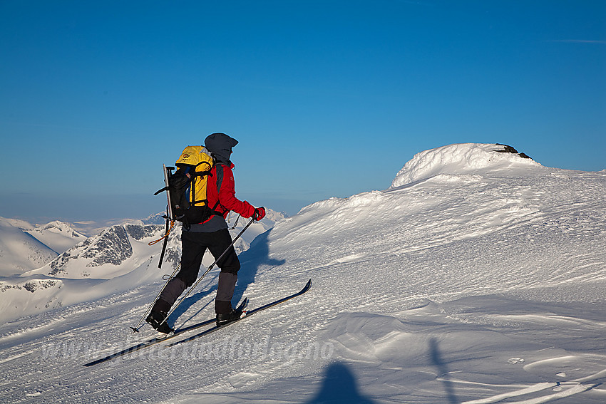 På toppen av Surtningssue en flott aprilmorgen med utsikt i vest-sørvestlig retning.