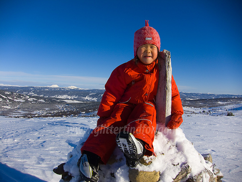 På toppen av Saukollen (toppen av skitrekket) på Vaset.