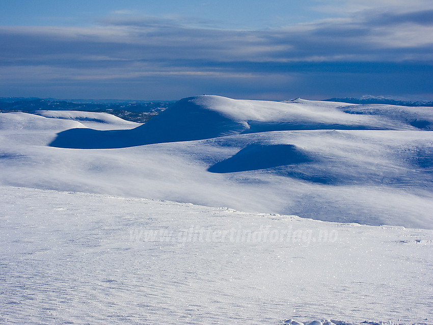 Fra Bjødalskampen (1159 moh) mot toppunkt lenger øst (1151 moh) på Bjødalsfjellet.