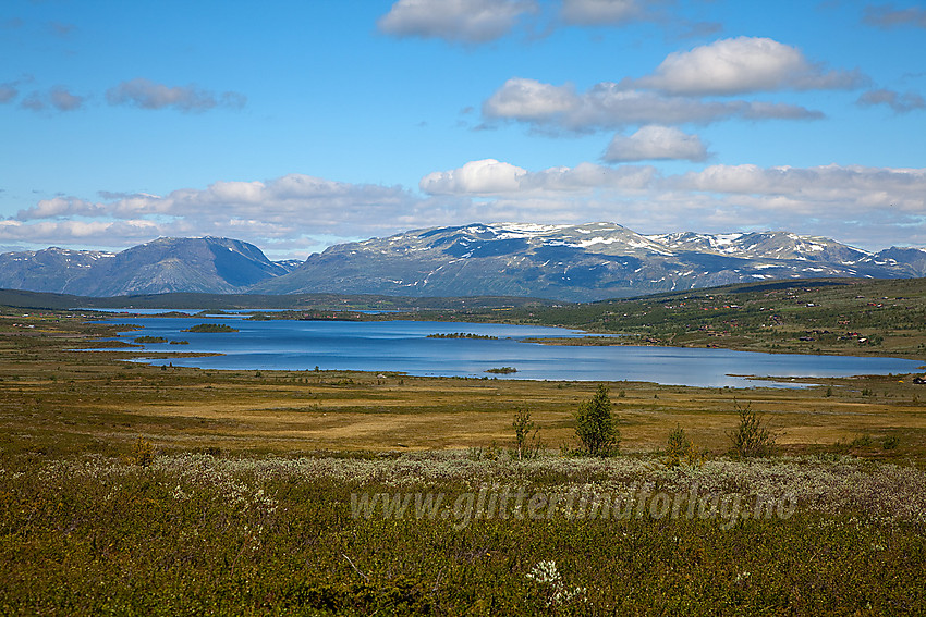 På sykkeltur fra Grønsenn mot Syndin med utsikt mot Midtre Syndin. I bakgrunnen dominerer Vennisfjellet (1775 moh).