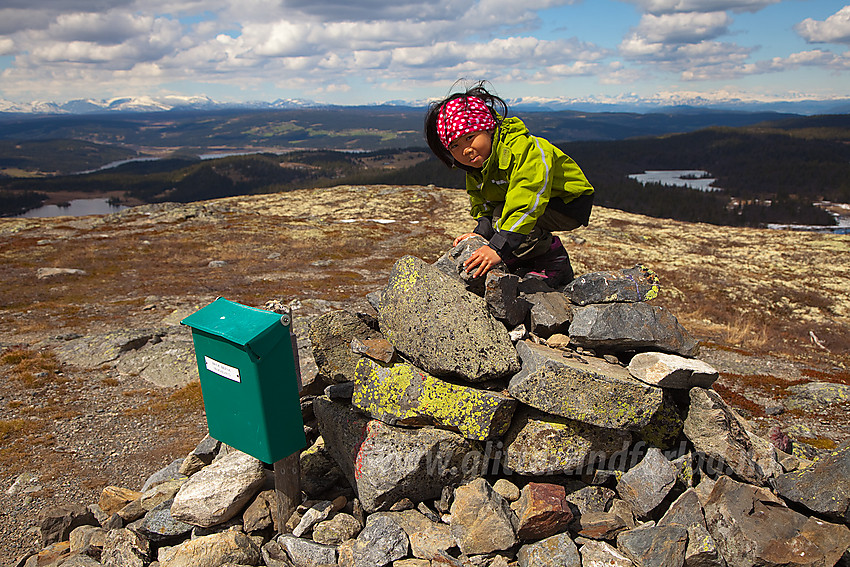 Klatring på varden på Makalausfjellet (1099 moh) på grensa mellom Sør og Nord-Aurdal.