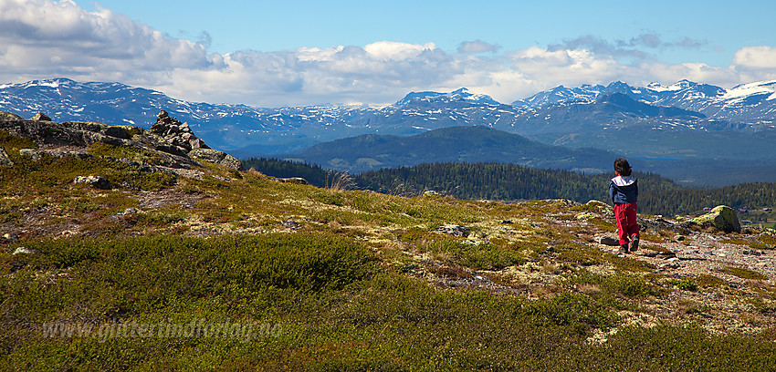 På Rabbalsmellen med bl.a. Jotunheimen i bakgrunnen.