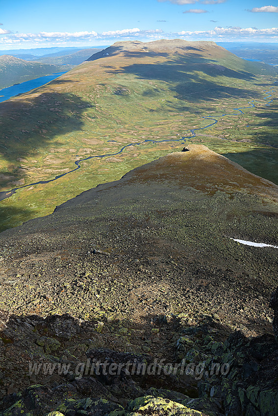 Flott utsikt fra Klanten mot Helin, Storlifjell og Smådalen.