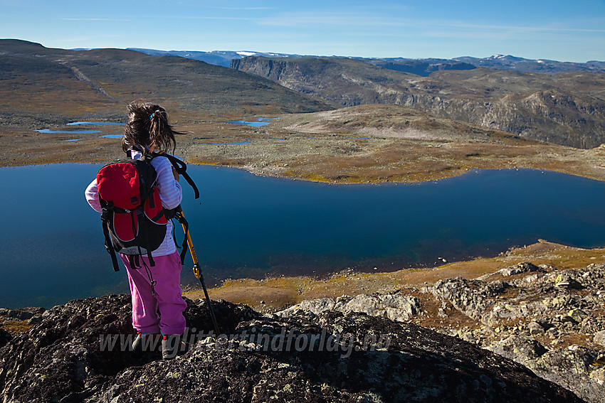 Fra Høgegge med utsikt mot Geitskinntjernet og videre i retning Skutshorn.