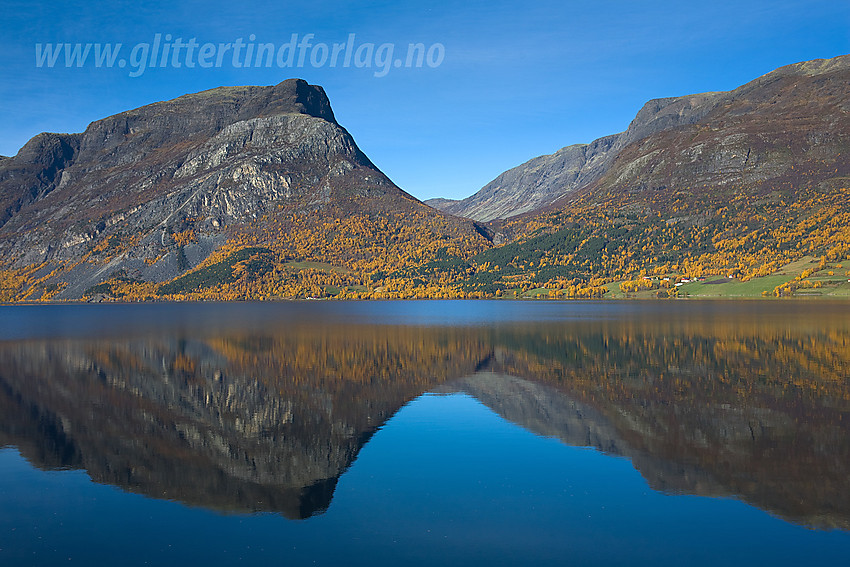 Ved Vangsmjøse mot Skutshorn en flott høstdag.