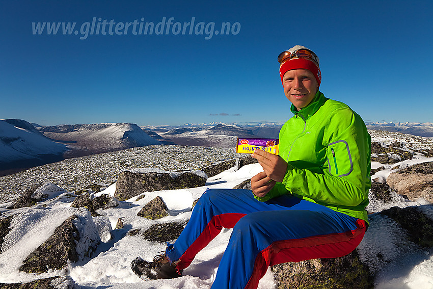 På toppen av Gråskarvet (1731 moh) i Vang.