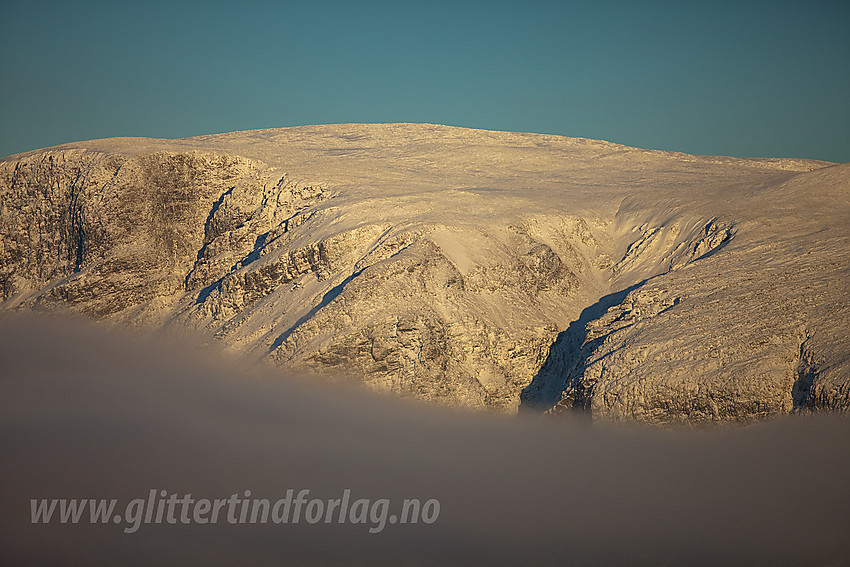 Fra oppstigningene mot Bergsfjellet Øst med telelinse mot Vennisfjellet (1776 moh).