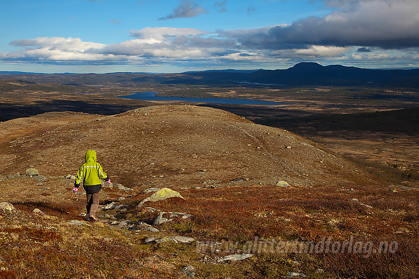 På vei ned fra Kjølafjellet mot sørøst.