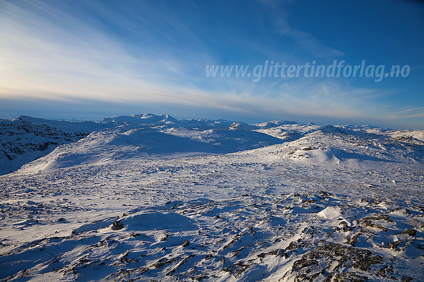 Fra Øyre (1676 moh) mot bl.a. Ørnenøse, Høgeloft og Sulefjellet.