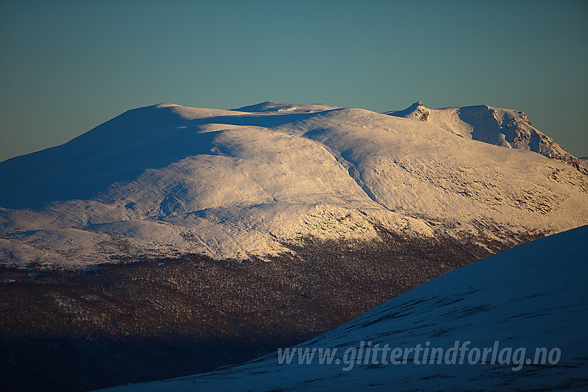 Oppunder Grindane med telelinse mot Gilafjellet (1582 moh).