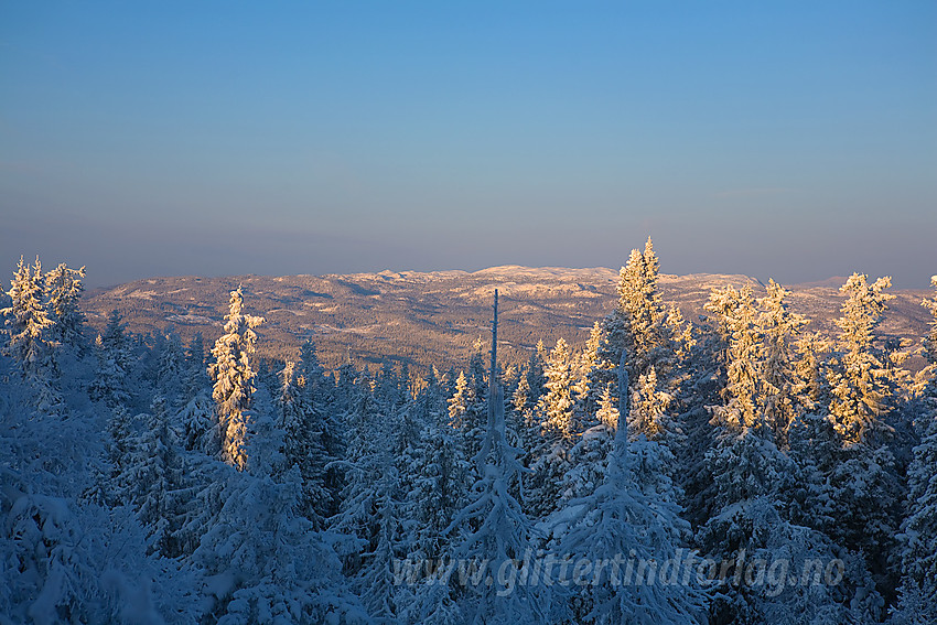 Vintereventyr på Tonsåsen ved Svartetjernknatten (944 moh). I bakgrunnen ser vi mot bl.a. Bjørgovarden.