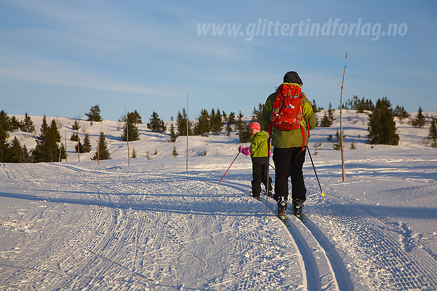 På vei opp den siste biten mot Skardåsen som ligger der fremme i bakgrunnen.