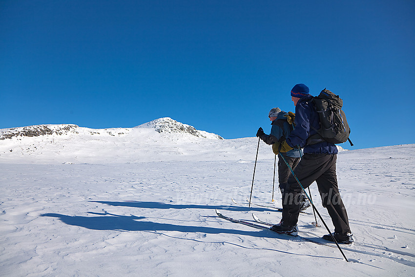 Skiløpere med kurs for Skaget som ses i bakgrunnen.