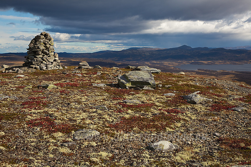 På toppen av Sælifjellet. I bakgrunnen ses bl.a. Fullsenn og Djuptjernkampen.