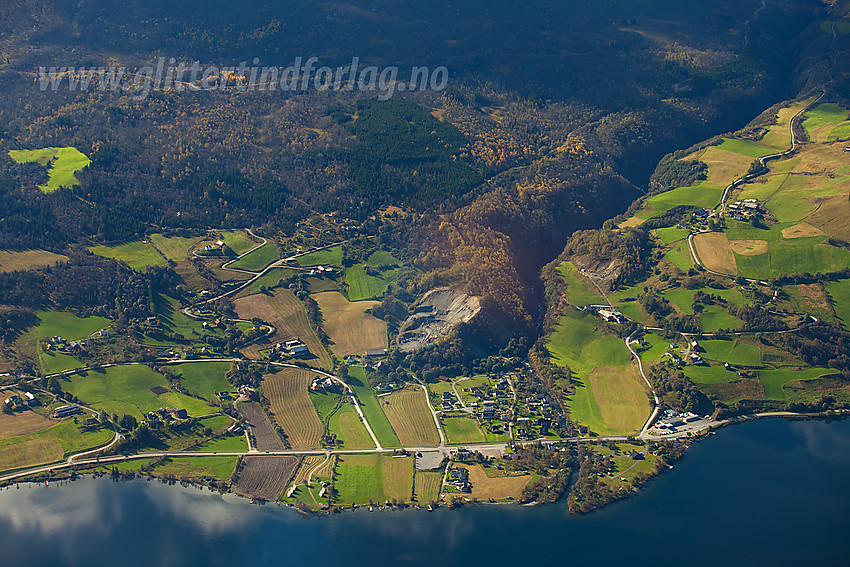 Nordre del av Grindaheim sett fra lufta.