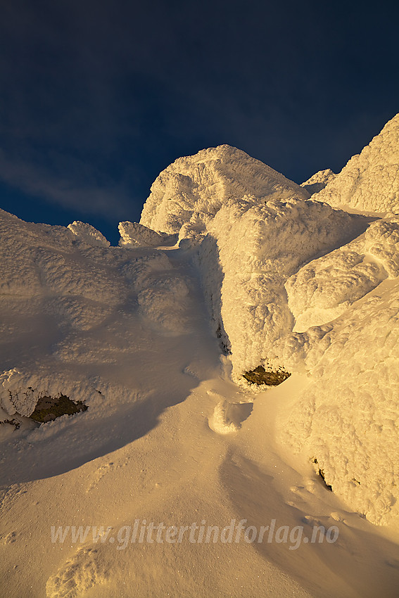 På vei opp mot Skaget gjennom et landskap av de vakreste snøskulpturer.