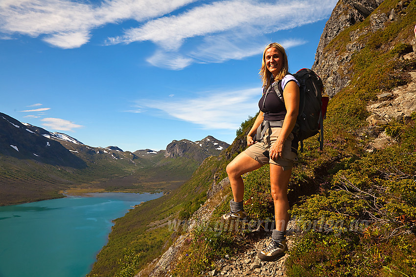 Fjellvandrer på passasje av Bukkelægret.