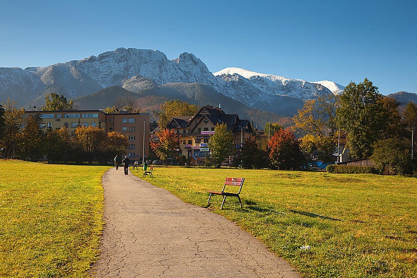 I Zakopane mot Tatrafjellene.