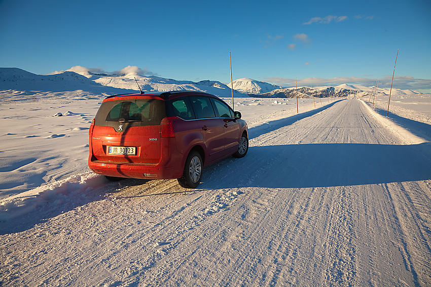 Parkering på Valdresflye i oktober.