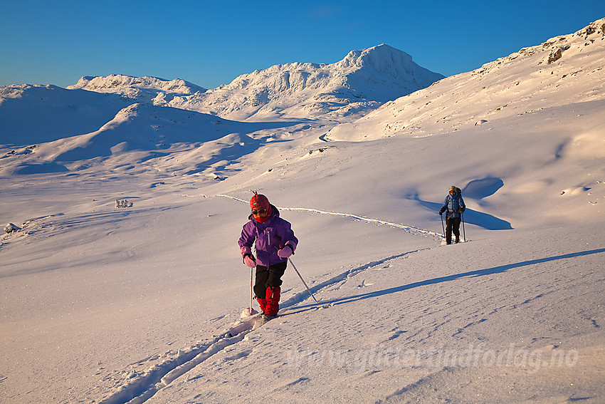 På tur til Heklefjell en iskald desemberdag med Bitihorn i bakgrunnen.