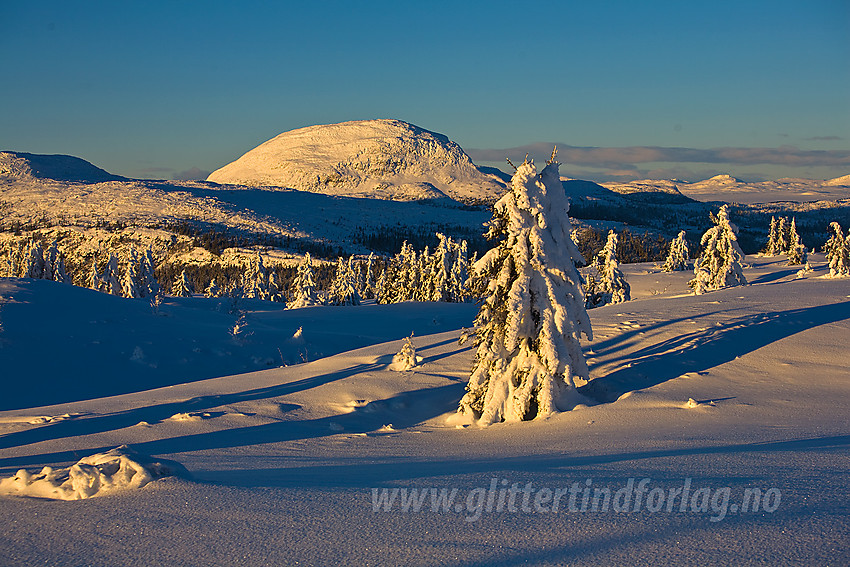 Med telelinse fra Skardåsen mot Rundemellen.