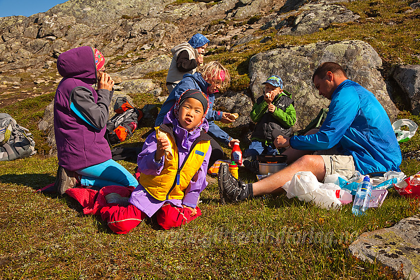 Pølsefest nær toppen av Knutshøe.