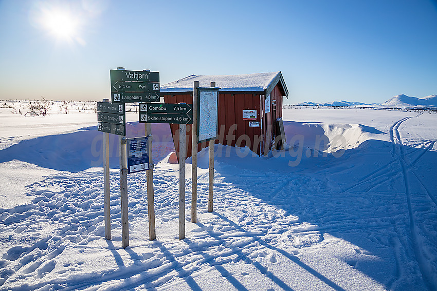 Løypekrysset Valtjern i løypenettet til Vasetløypene.