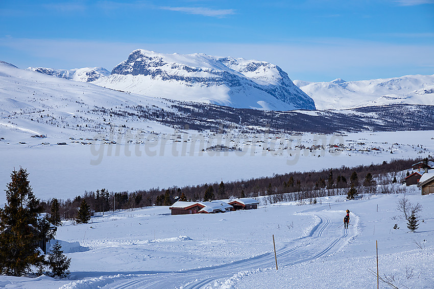 I løypenettet til Vestfjelløypene med Midtre Syndin og Grindane i bakgrunnen.