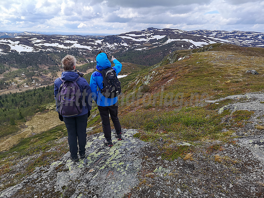 Fra Langehallfjellet mot Falken og Nystølfjellet og Meitebekkfjellet.