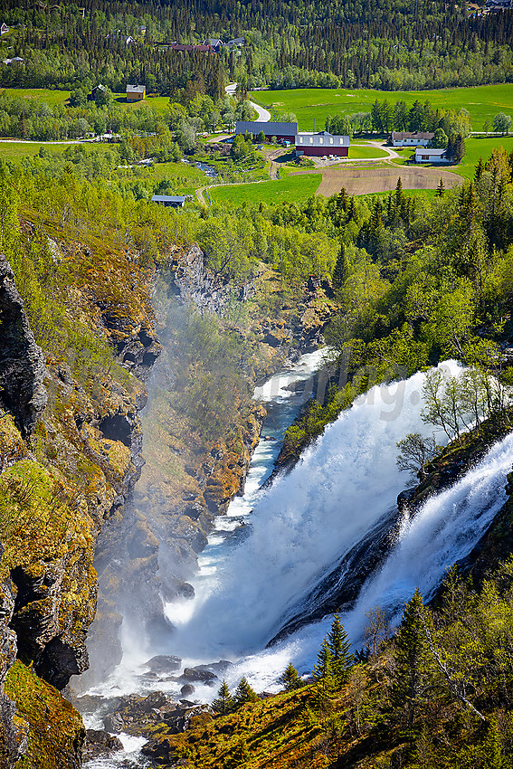 Sputrefossen sett ovenfra.