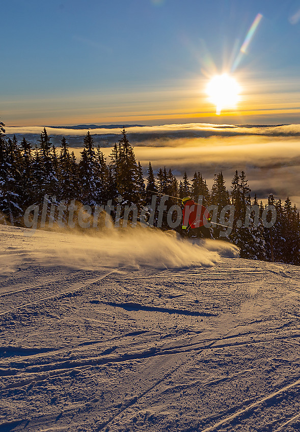 Valdres alpinsenter i Aurdal en flott januardag.