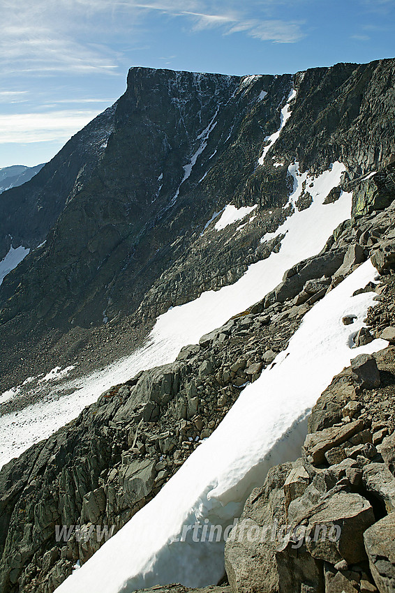 Tjønnholsoksle (2145 moh) sett fra nord.