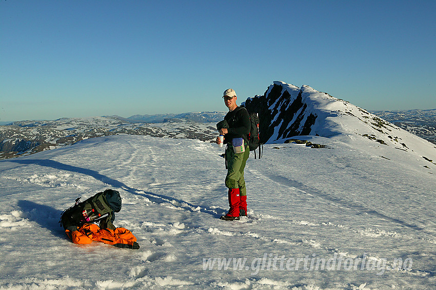 Før den siste bakken opp til Galdebergtinden (2075 moh) med utsikt mot den sørlige utløperen av massivet.