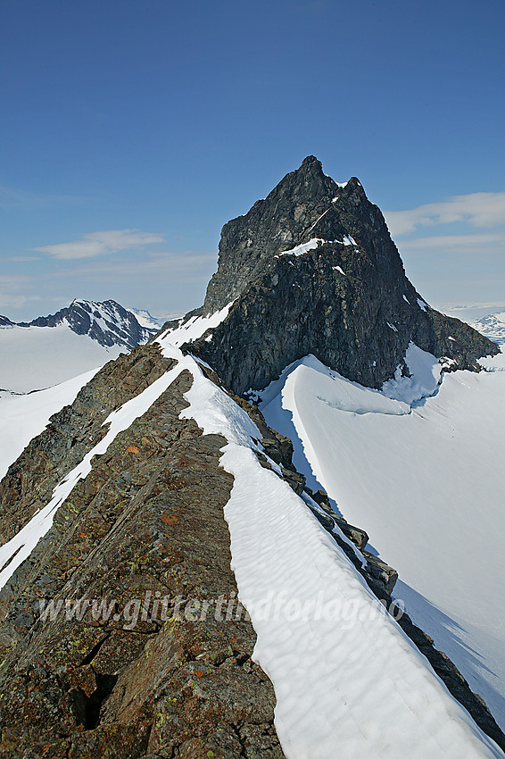 Sokse (2189 moh) sett fra Sokse Ø1 i øst. Til venstre Bjørnskardet med Skeie (2118 moh) i bakgrunnen.