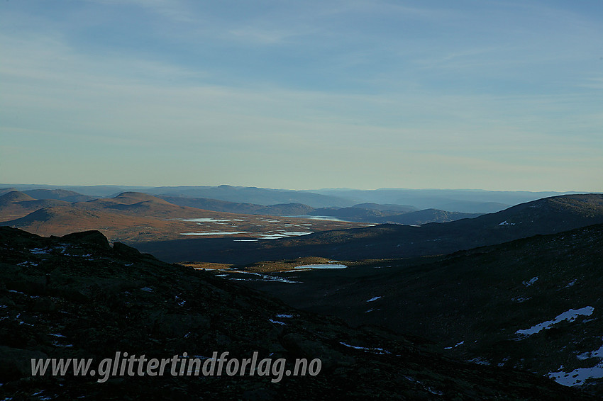 Fra Bukkehåmåren en høstkveld sørøstover mot Valdresflye.